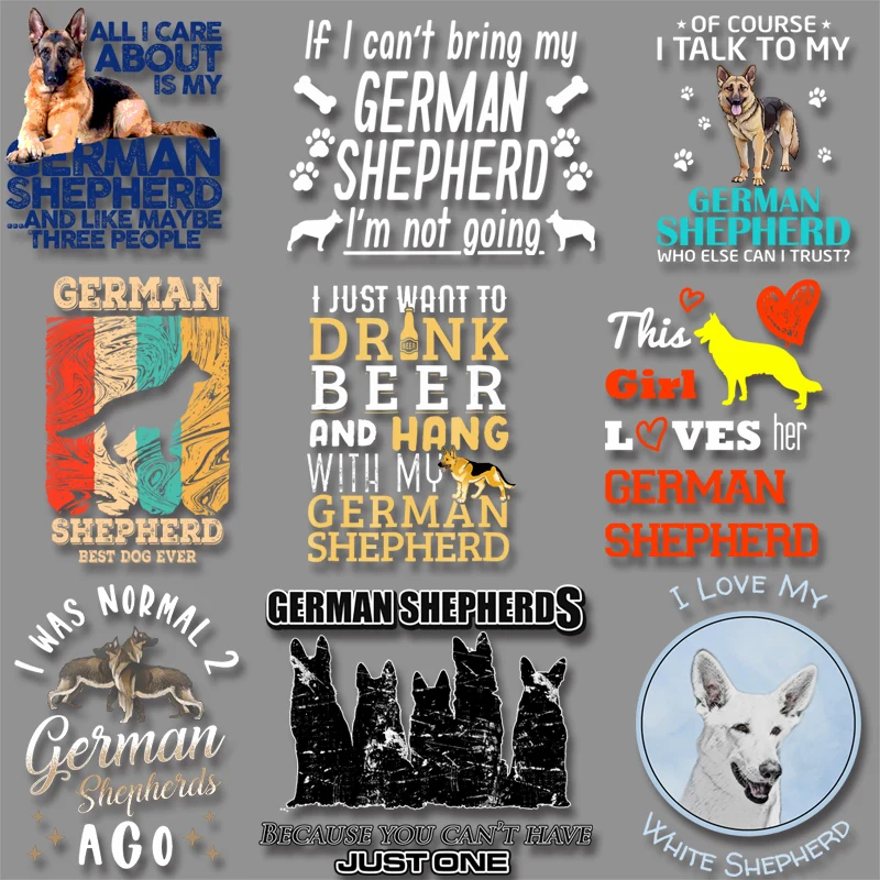 

German Shepherd Dogs Stickers for Clothes Iron on transfers Thermal Stickers for Hoodies DIY Patches for T-shirts