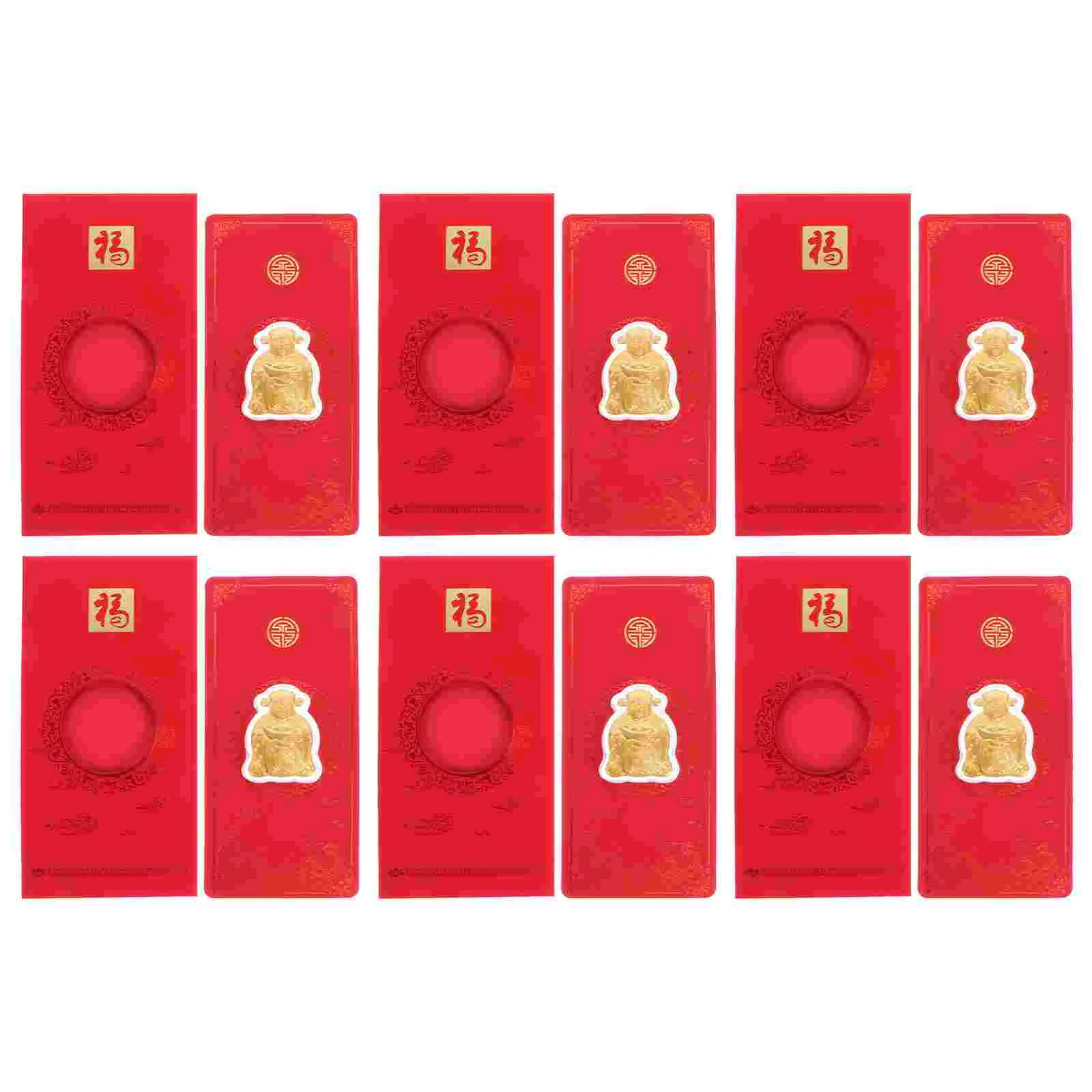 

Конверты Hong Bao: новогодние красные карманы для весеннего фестиваля, свадьбы, модель конверты для дня рождения Fu, 6 шт.