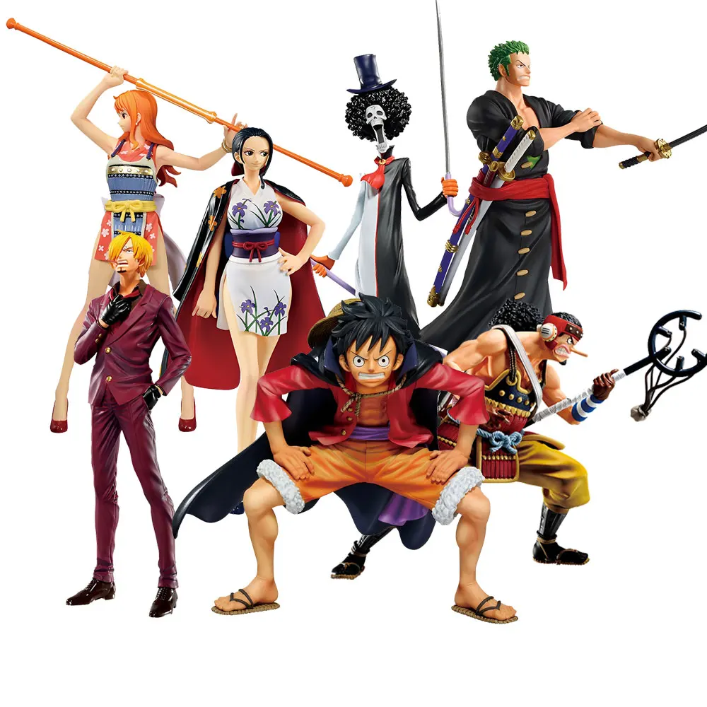 

Bandai Genuine Original One Piece Anime Figures Luffy Sanji Nami Usopp Brook Roronoa Zoro Model Toys Action Figures Kids Gifts