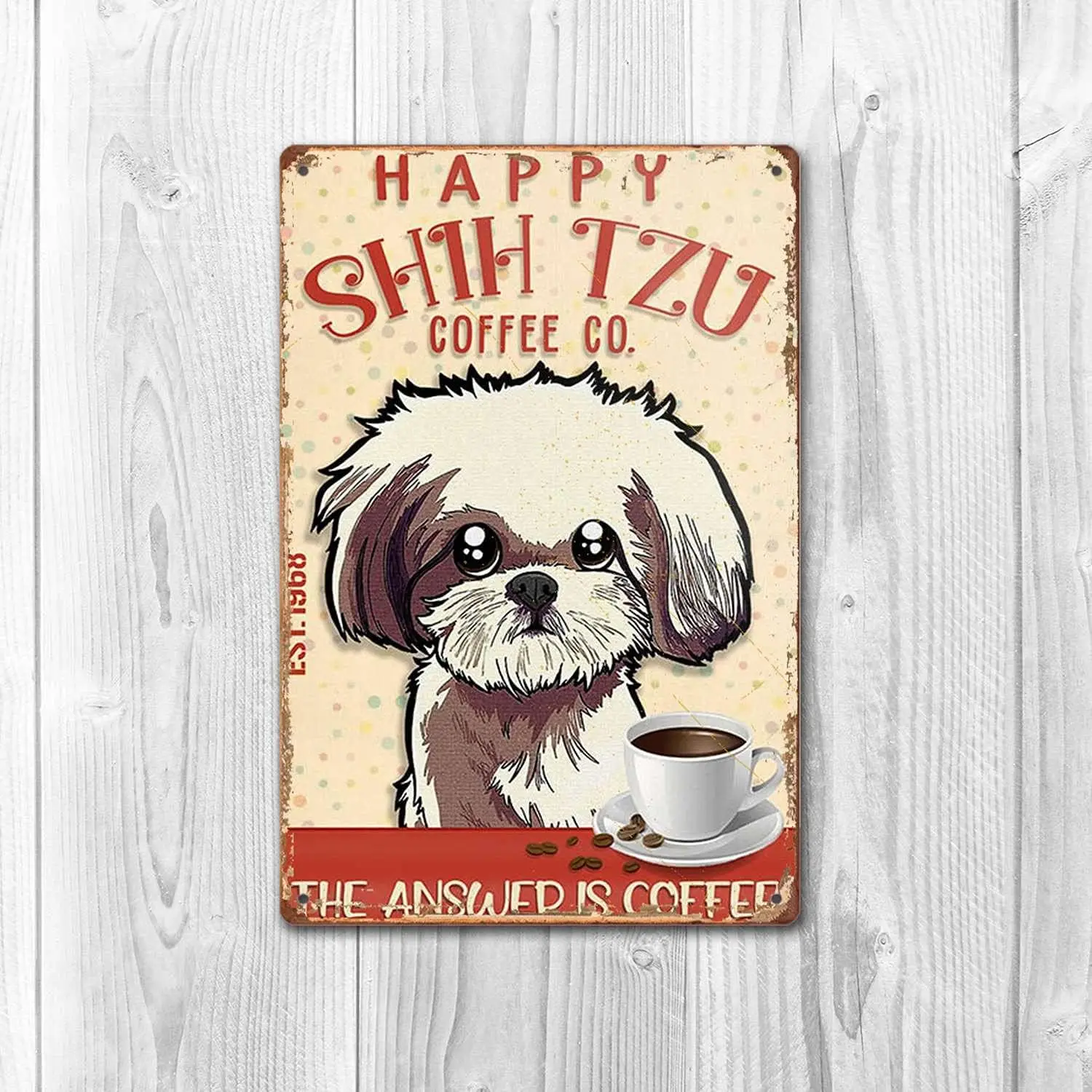Подарочный постер для любителей Shih Tzu/Rottweller Постер счастливой кофейной компании