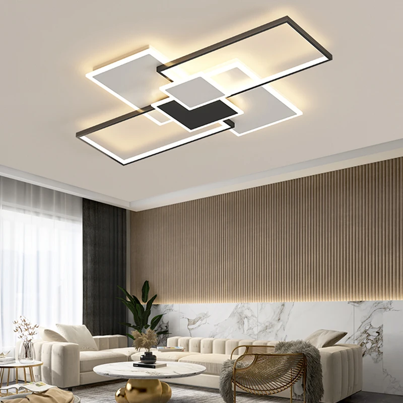 

LED Square Chandeliers Ceiling Light for Kitchen Bedroom Chandelier Lamps LED Loft Apartment Living Room Home Decor Fixtures