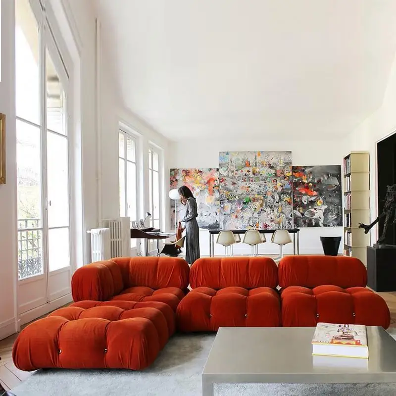 Modern Modular Sofas Loveseats Living Room Furniture Fabric Sofa Set 7 Seater Sectional |
