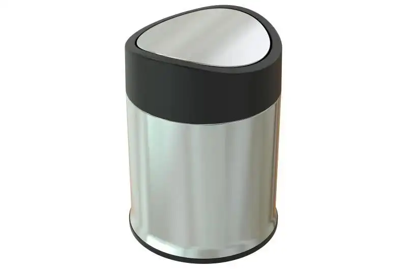 

gal / 5L Stainless Steel Bathroom Swing Top Garbage Can Trash can with pedal Bathroom trash bin Kitchen trash can Kitchen item W