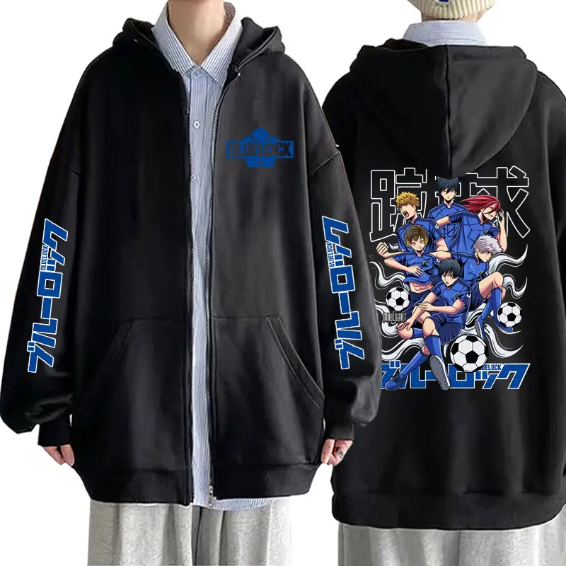 

Anime Blue Lock Isagi Yoichi Chigiri Hyoma Zipper Manga Cardigan Casual Sweatshirt Men's Zip Up Oversized Hoodies Coats Unisex