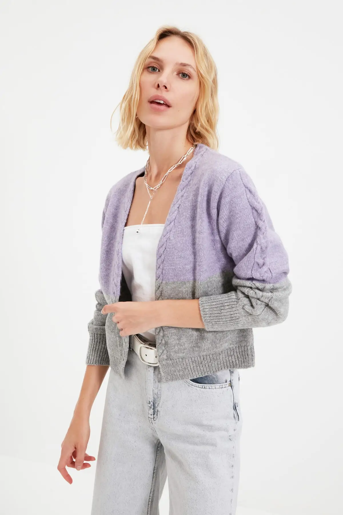 

Trendyol With Color Block Knitwear Cardigan TWOAW22HI0002