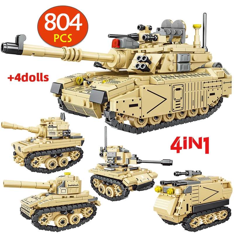 

804 шт., Детский конструктор «танк»