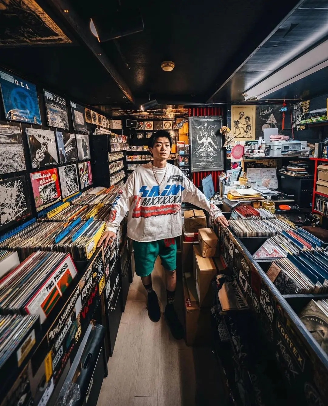 240G! Saint National Fashion Street Ins Summer New Hong Kong Sle Design Sense European and American Streetwear Vintage Long T