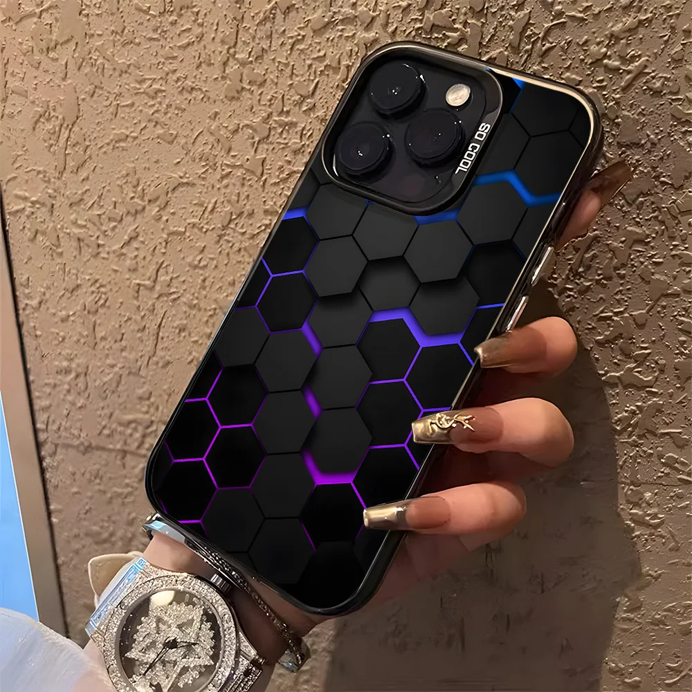 Фото Чехол для телефона с креативным рисунком печатной платы для iPhone 17, 16, 15, 14, 11, 12, 13 Pro Max, чехол для iPhone 11, 16 pro, цветной серебристый, твердый чехол №3