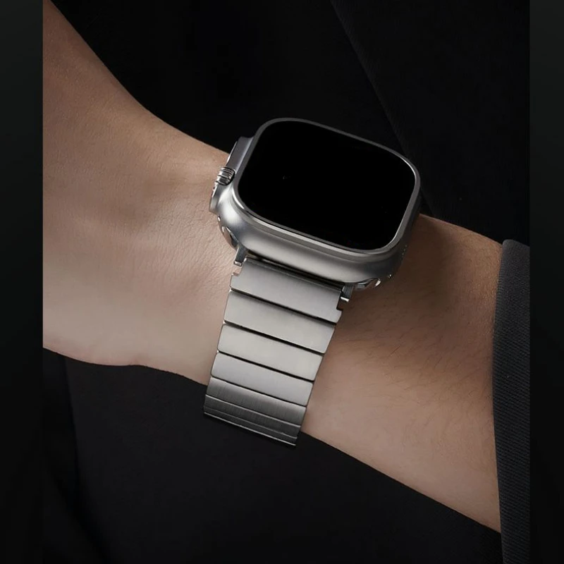Фото Ремешок титановый ульсветильник для Apple Watch 7 44 мм 42 мм 40 мм 38 мм 49 мм, деловой Ttanium для iWatch Series 8 7 6543 Se №3