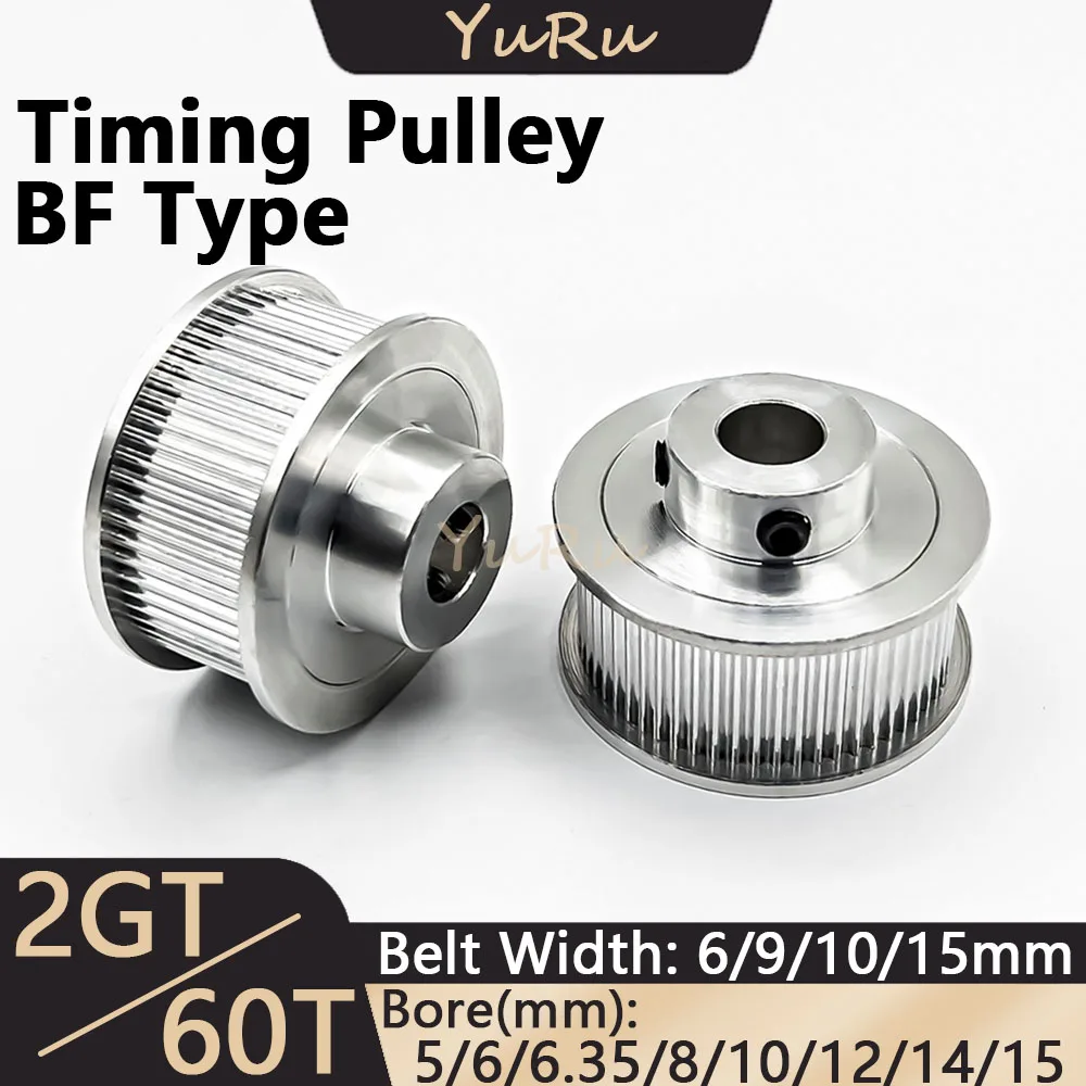 

2GT 60Teeth Timing Pulley Bore 5 6 6.35 8 10 12 14 15mm Belt Width 6 9 10 15mm 2MGT 60T Tensioning Wheel Open Synchronous