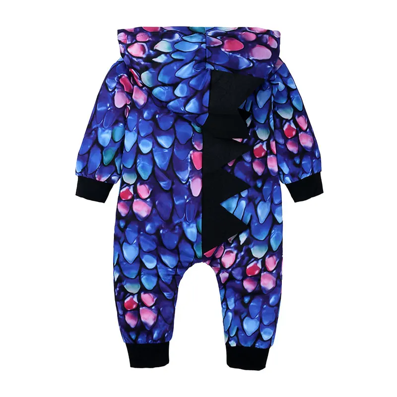 Детский комбинезон Elvesnest Cartoon Baby Romper 3D Dinosaur Boys Clothes Long Sleeve Hooded Infant Spring Autumn Newborn Costume.
