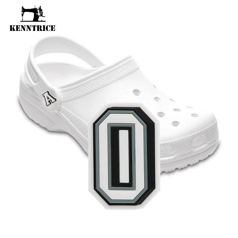 

Подвески в виде букв и цифрис, серия 0, 3 шт., силиконовые сандалии с орнаментом, DIY Браслеты, ПВХ садовые шлепанцы, украшения, оптовая продажа