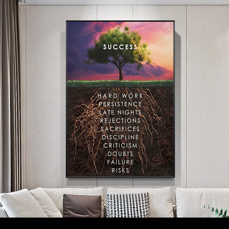 

Famous Quotes Inspirational A Tree Wall Poster Canvas Living Room Bedroom Home Decoration HD Frameless Picture