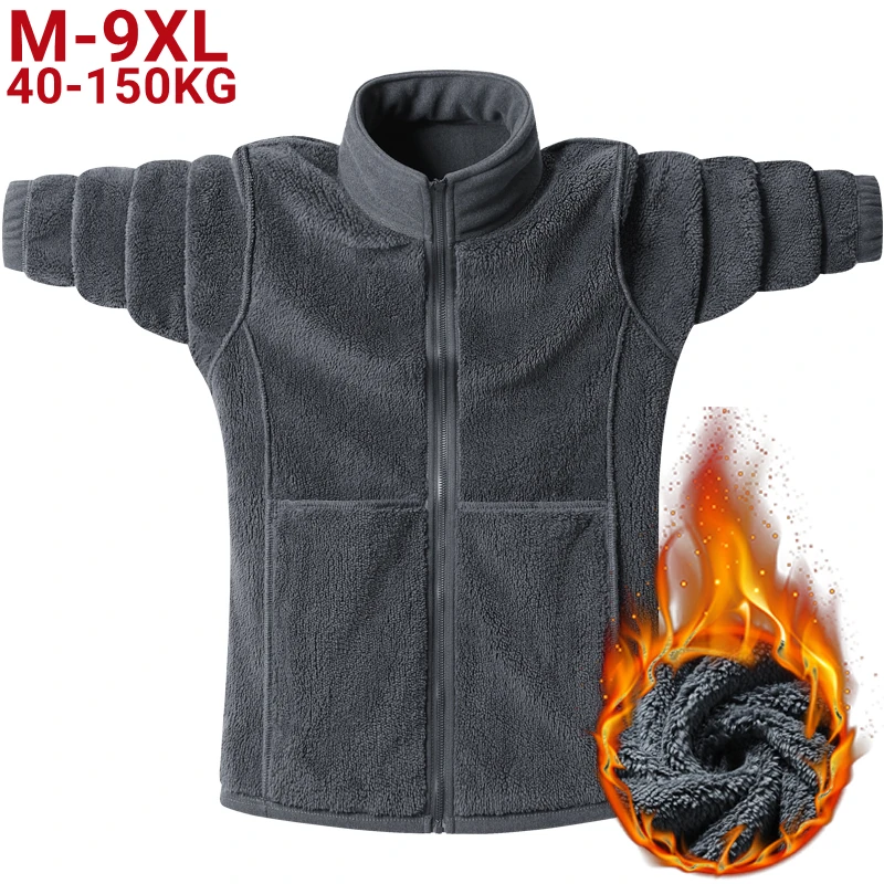 

Big Size 9xl 8xl New Style Coat Men Dad Father Fashion Long Jackets Winter Coats Brand-clothing Fleece Lined Thick Mens Overcoat