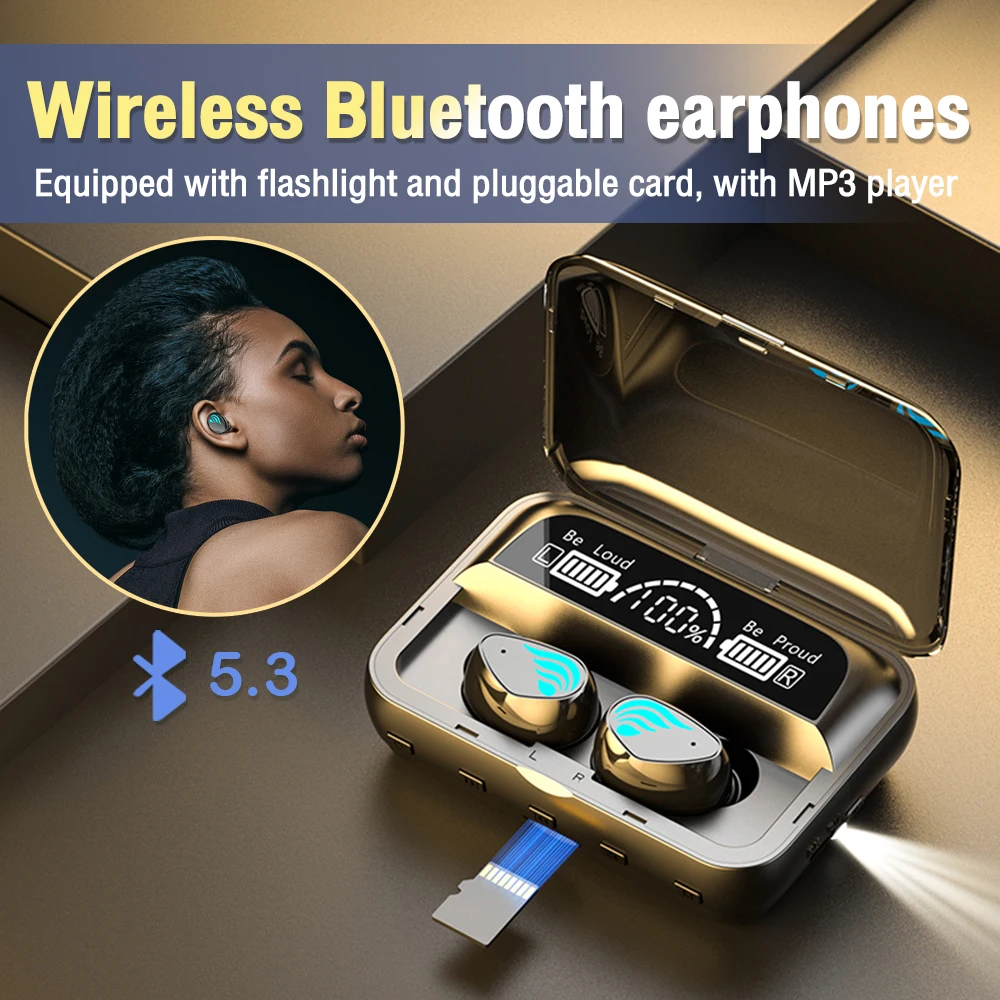 

M13 TWS Bluetooth Earphones V5.3 Handfree Wireless Headphones Charging Box with Mic Gaming Headsets Stereo In-Ear Earbuds Sports