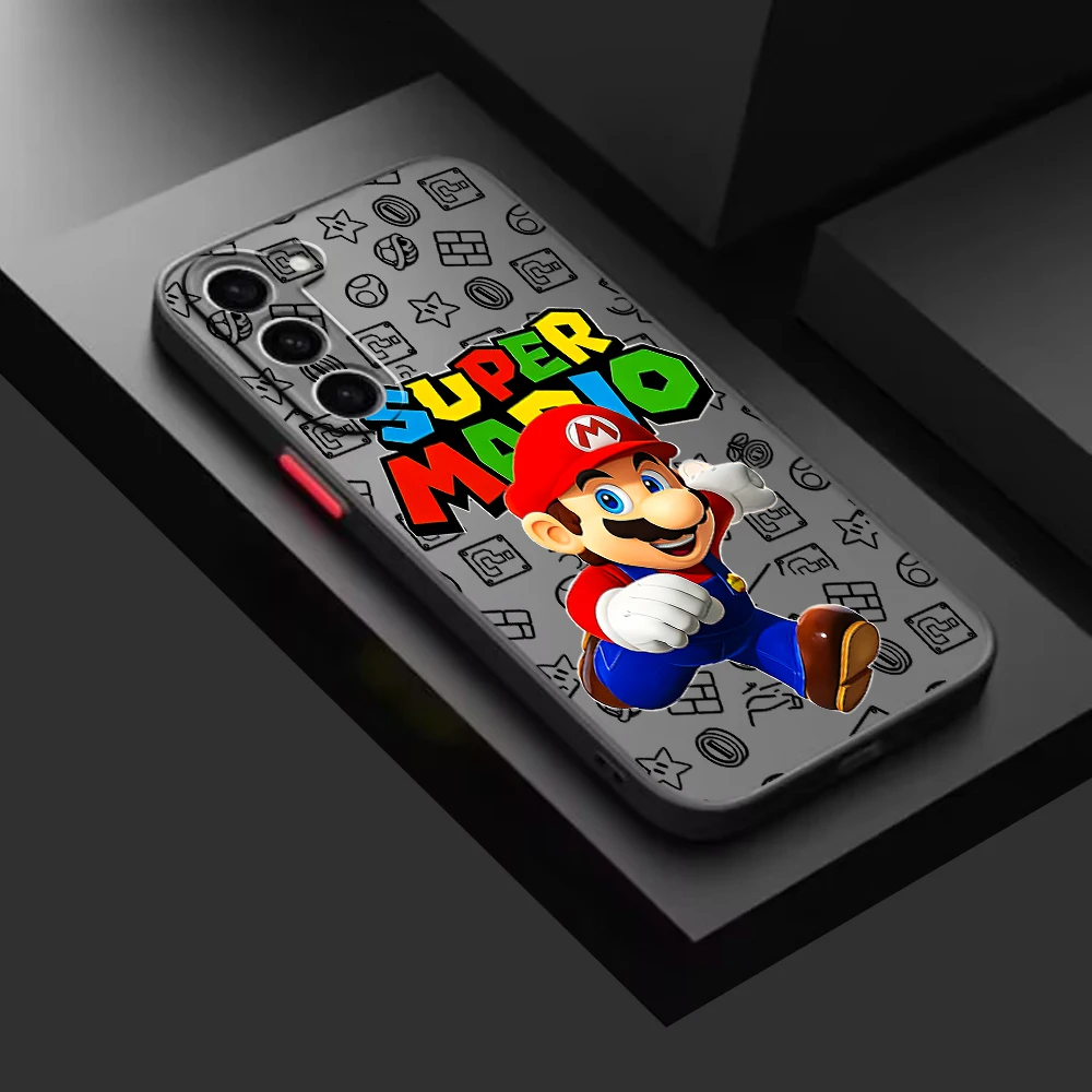 Supers M-Marios милый искусство матовый полупрозрачный для Samsung Galaxy S24 S23 S22 S21 S20 FE S10 S9 S8 Plus