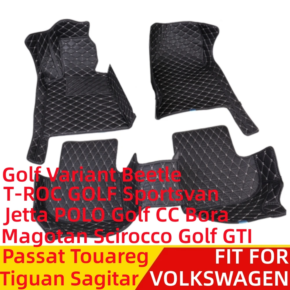 

Car Floor Mats For Volkswagen VW Jetta GOLF CC T-ROC Scirocco Passat Touareg Tiguan Waterproof Front & Rear FloorLiner Carpet