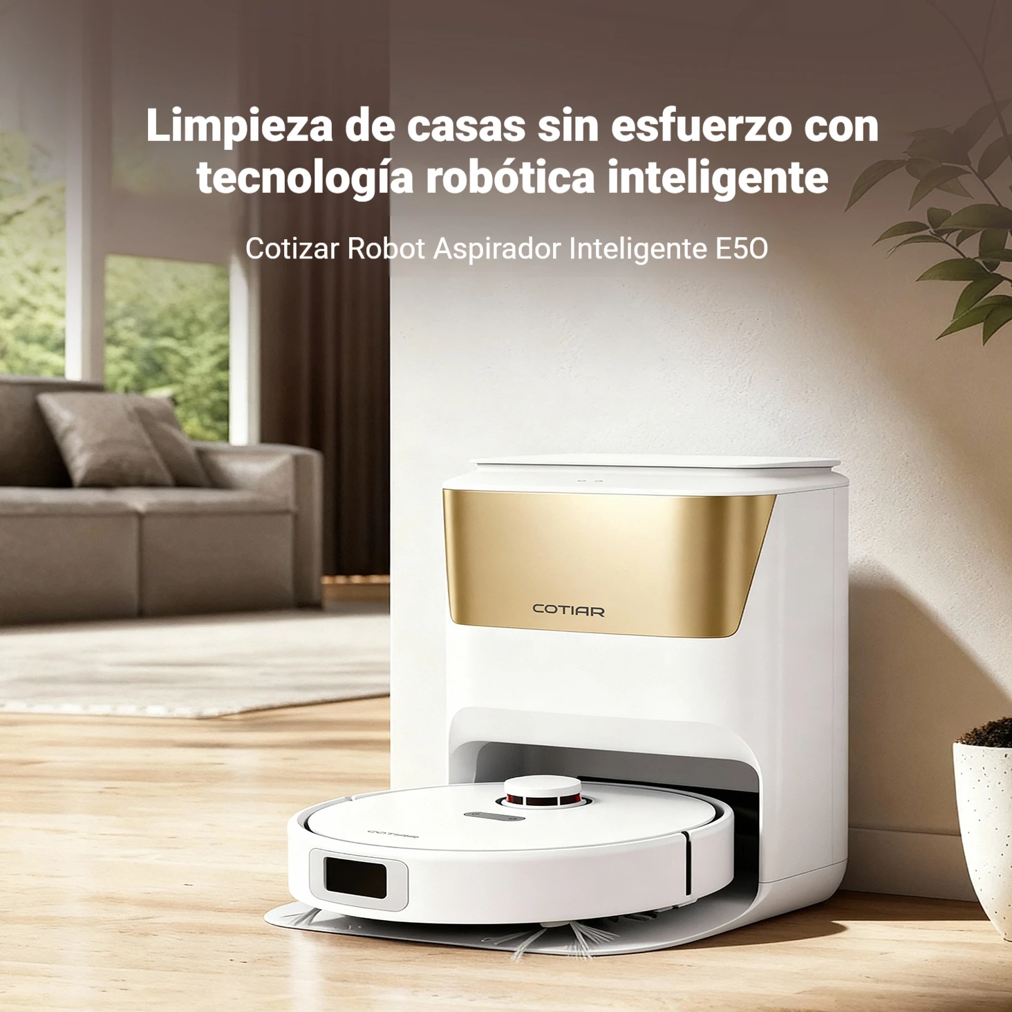 COTIAR E50 Robot Vacuum Cleaner Robot Vacuum and Mop Combo with 9000Pa Suction DTOF Precision Navigation Smart Controls via App