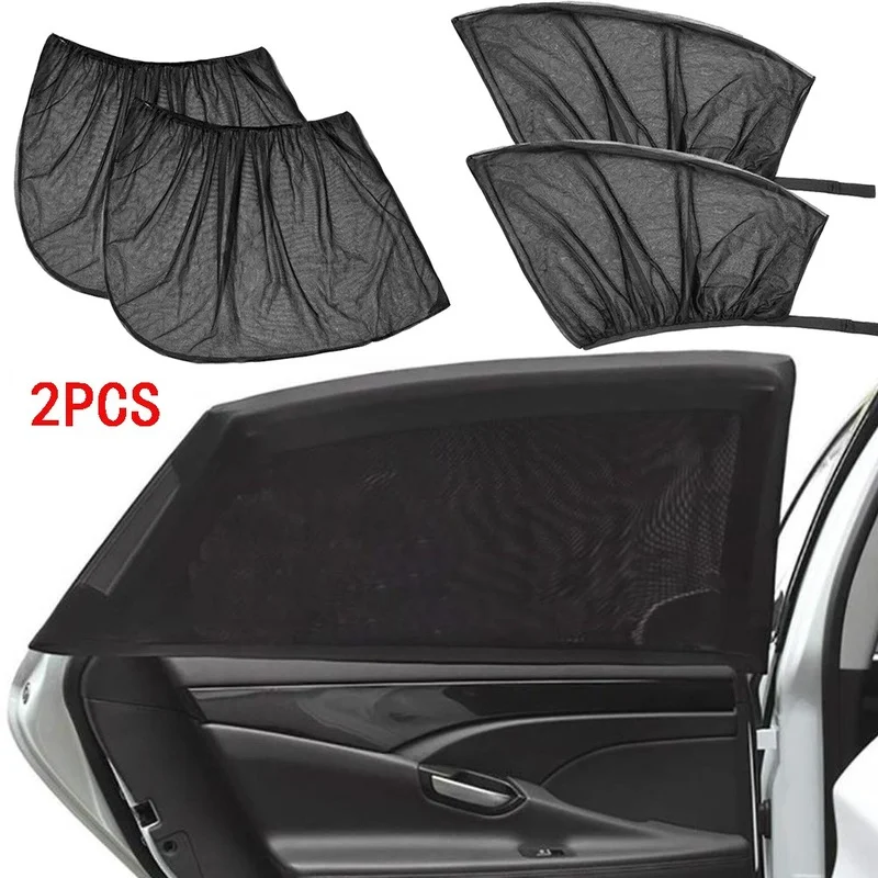 2pcs Sun Shade Auto UV Protect Curtain Side Window Sunshade Mesh Sun Visor Protection Window Films Car Styling Accessories