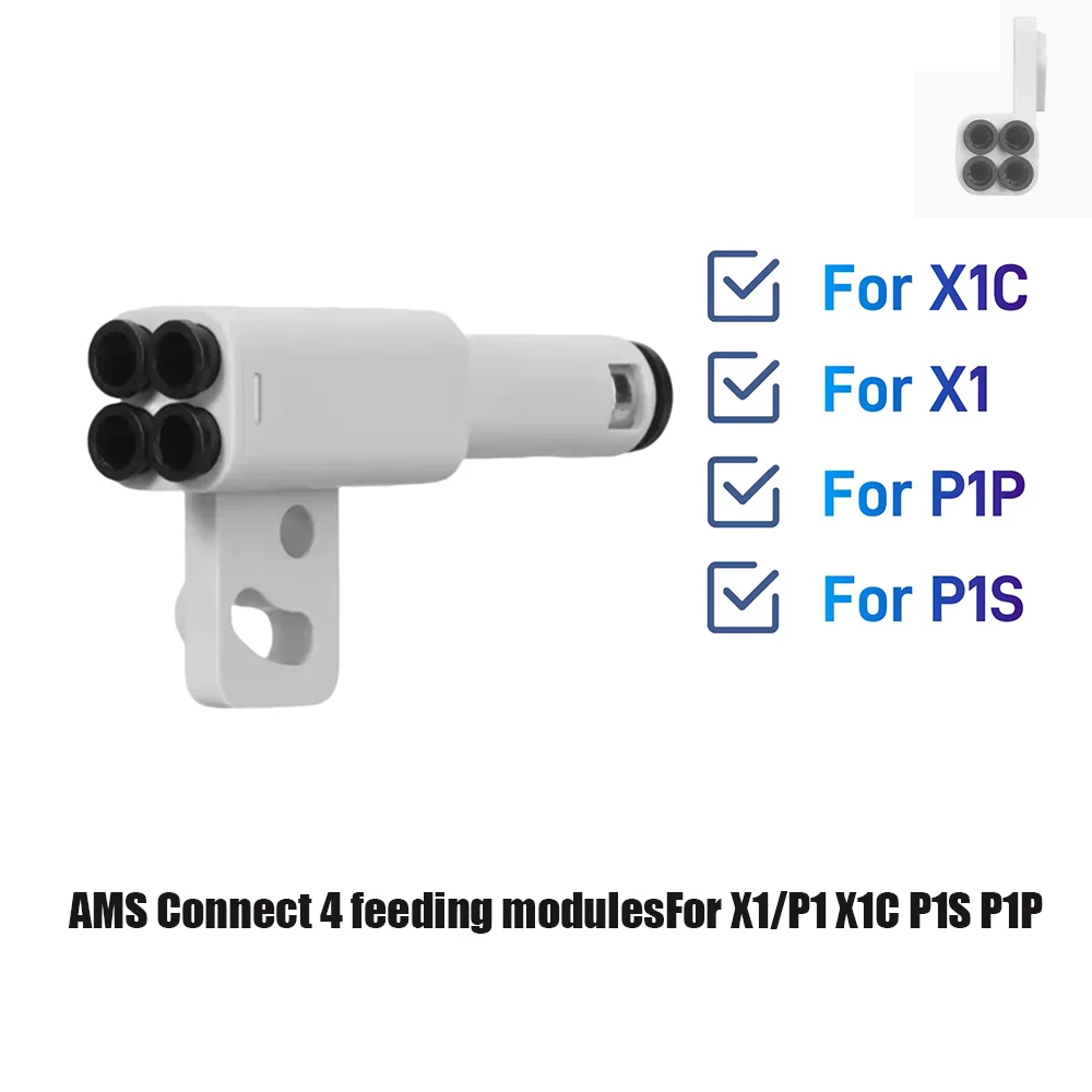 Материал адаптера из ПТФЭ 4-в-1 порт расширения трубы для X1/P1 X1C P1P AMS Connect 4 модуля