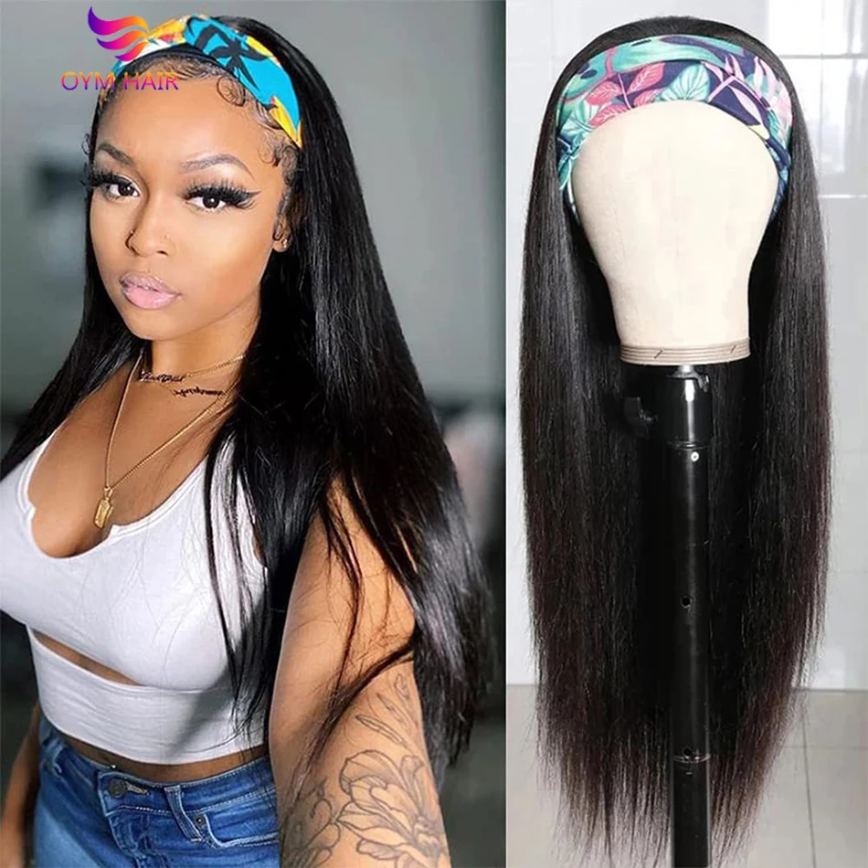 180 Density Headband Wig Human Hair Wigs 30 Inch Wig Glueless Brazilian Hair Wigs Remy  Human Hair Wigs for Black Women