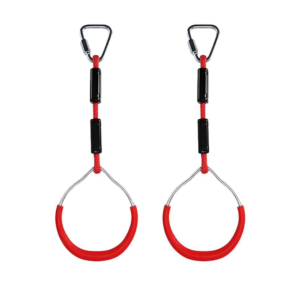 

2pcs Swing Gymnastic Rings Non Rings for Bodyweight Workout Strength Training Kids Outdoor Backyard Play ( Red )