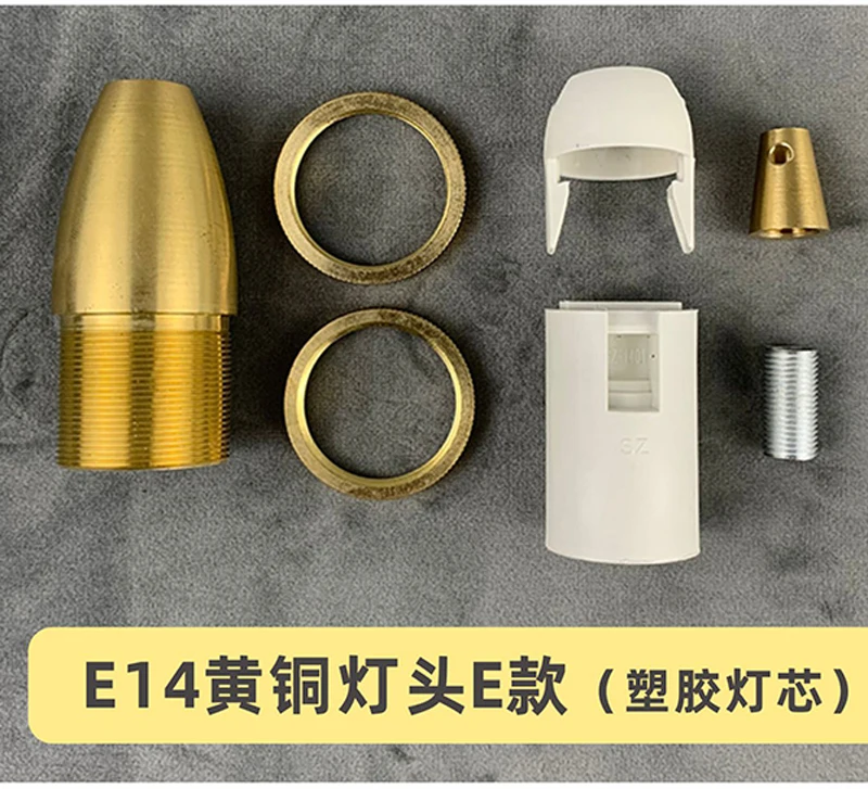 Латунный патрон для лампы Эдисона E14 с 2 кольцами медная винтажная розетка |