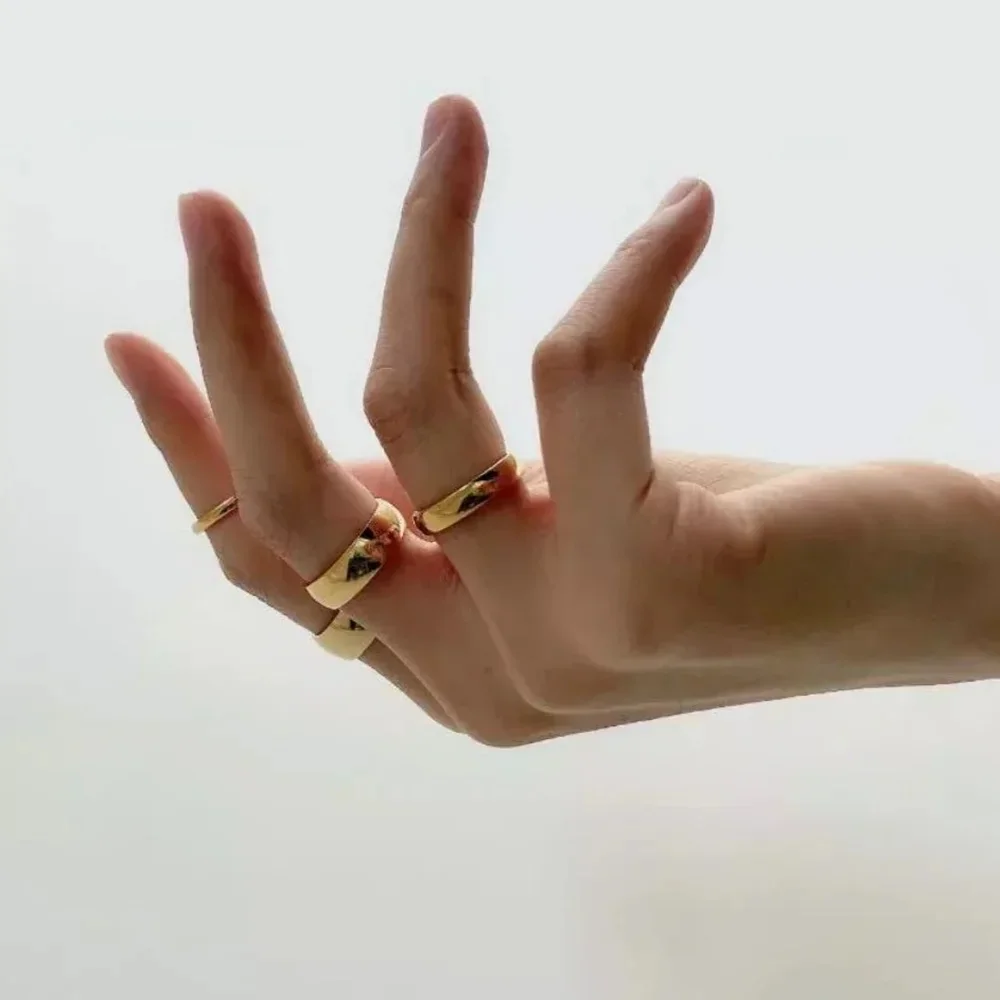 Минималистичное простое гладкое кольцо из нержавеющей стали женское