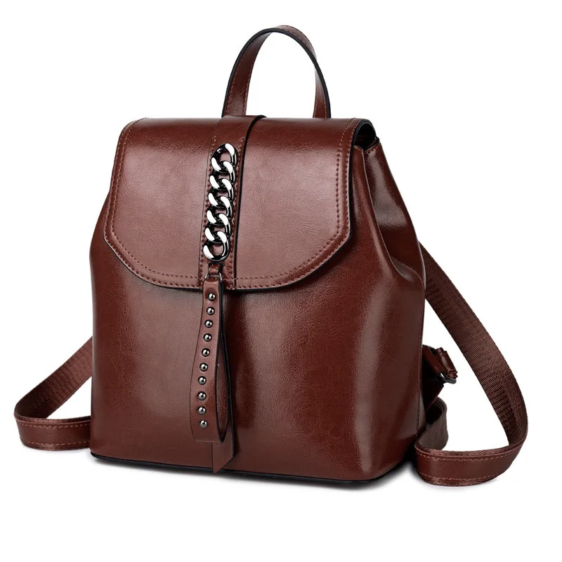 

New Casual Women Genuine Leather Backpack Fashon Feminina Travel Ladies Shoulder Bag Luxury School Bags For Girls