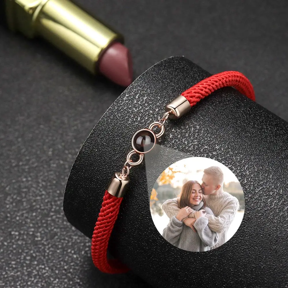 Projection Couple Bracelet 100 Languages I Love You Simple Personalized Custom Bracelets for Women Jewelry Gift Female Men