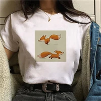 exquisite women clothing o neck basic female tees summer fashion lady short sleeves casual ladies cloth fox graphic top