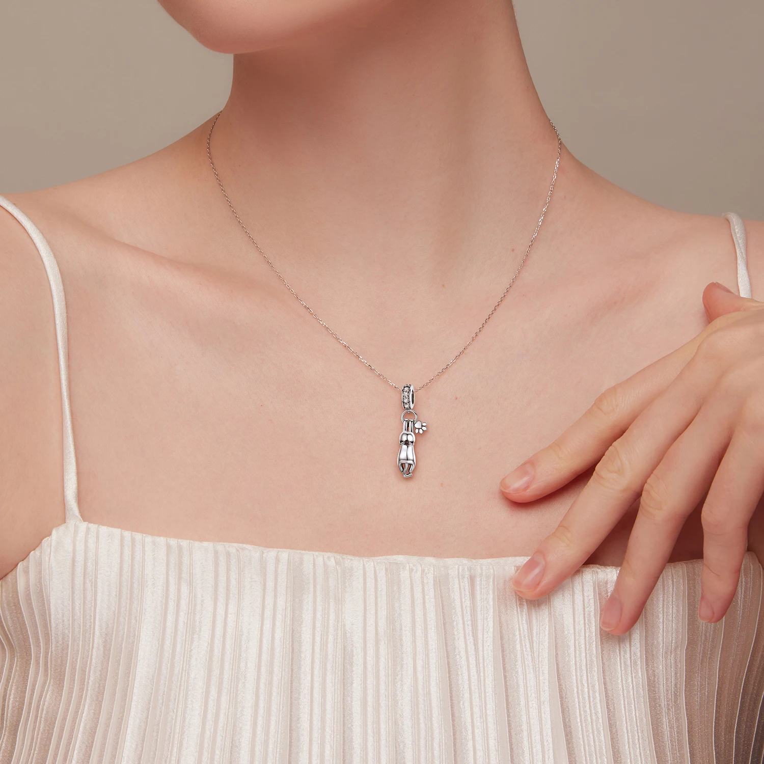 Лидер продаж Стерлинговое Серебро 925 пробы BAMOER клейкие Подвески с кошачьими