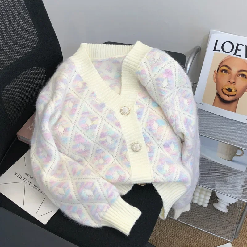 Осень 2024 милый возрастной свободный крой верхняя одежда женский укороченный