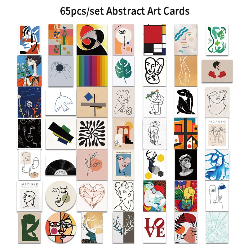 

65 Pcs Minimalist Art Abstract Card Graffiti Stickers Laptop Fridge DIY Guitar Stickers Phone Sticker Kid Toy Gift Pet Party