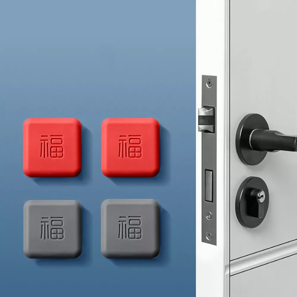 

Silicone Door Handle Bumpers Self Adhesive Deurstopper Protection Porte Pad Shock Mute Blessing Square Wall Protector Pad