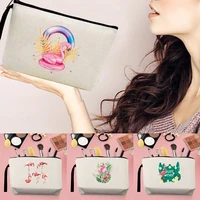 cosmetic bags women travel makeup bag zipper toiletry organizer wedding storage case purse pouch clutch bag flamingo pattern