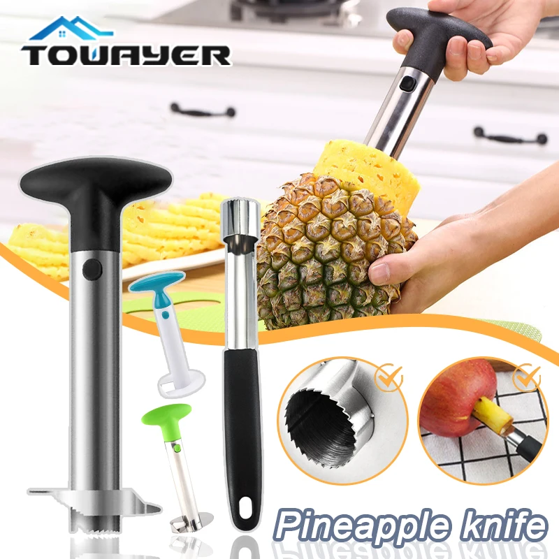 

Овощечистка из нержавеющей стали для ананасов, нож для резки фруктов, спиральный нож для резки ананасов, нож для резки, простой кухонный инс...