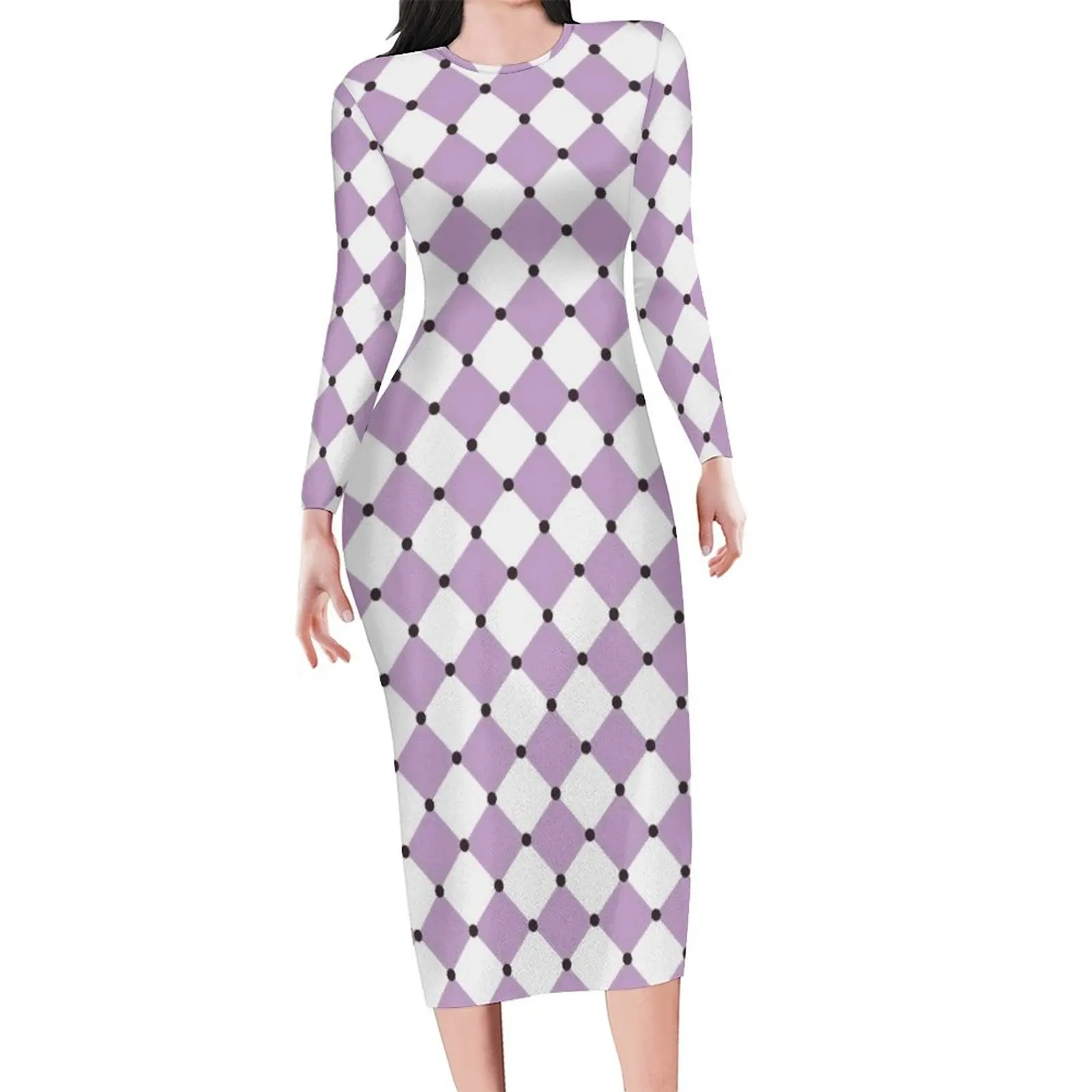

Платье с длинным рукавом и графическим принтом, 3XL, 4XL, 5XL