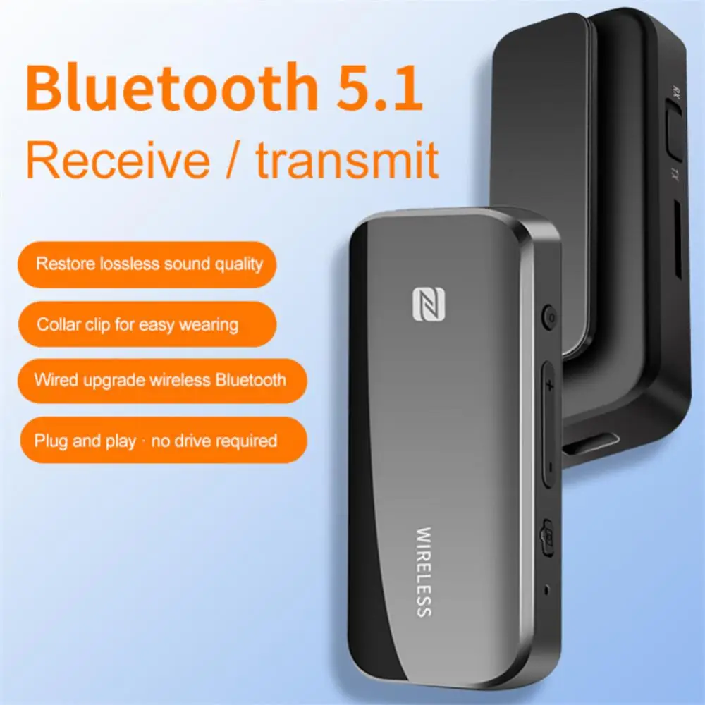 

Stereo Audio 3.5mm Jack Handsfree Audio Receiver Transmitter Bluetooth Receiver Nfc Tf Card Type C Charging Wireless Dongle