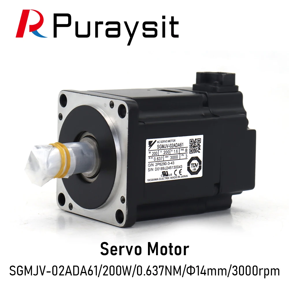 

Puraysit Servo Motor 200W SGMJV-02ADA61 1.6A 0.637NM 3000rpm Dia.14mm