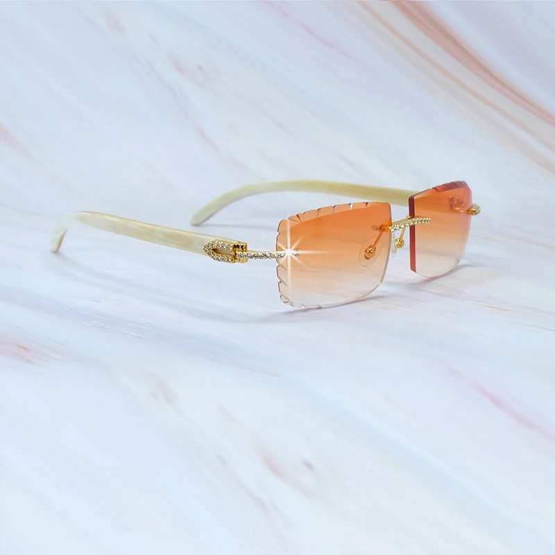 

Женские солнцезащитные очки с алмазной огранкой, стильные оригинальные дизайнерские солнцезащитные очки с изображением буйвола рога Картера, мужские очки с оттенками