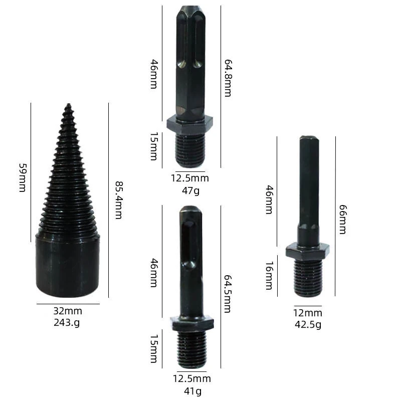 5 шт. высокоскоростной стальной сплиттер для дрова конусное сверло круглое