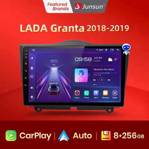 Junsun V1pro 8 + 128GB 2 din Android Auto Radio для LADA Granta 2018-2019 Автомагнитола Мультимедиа GPS Track Carplay 2 Din DVD