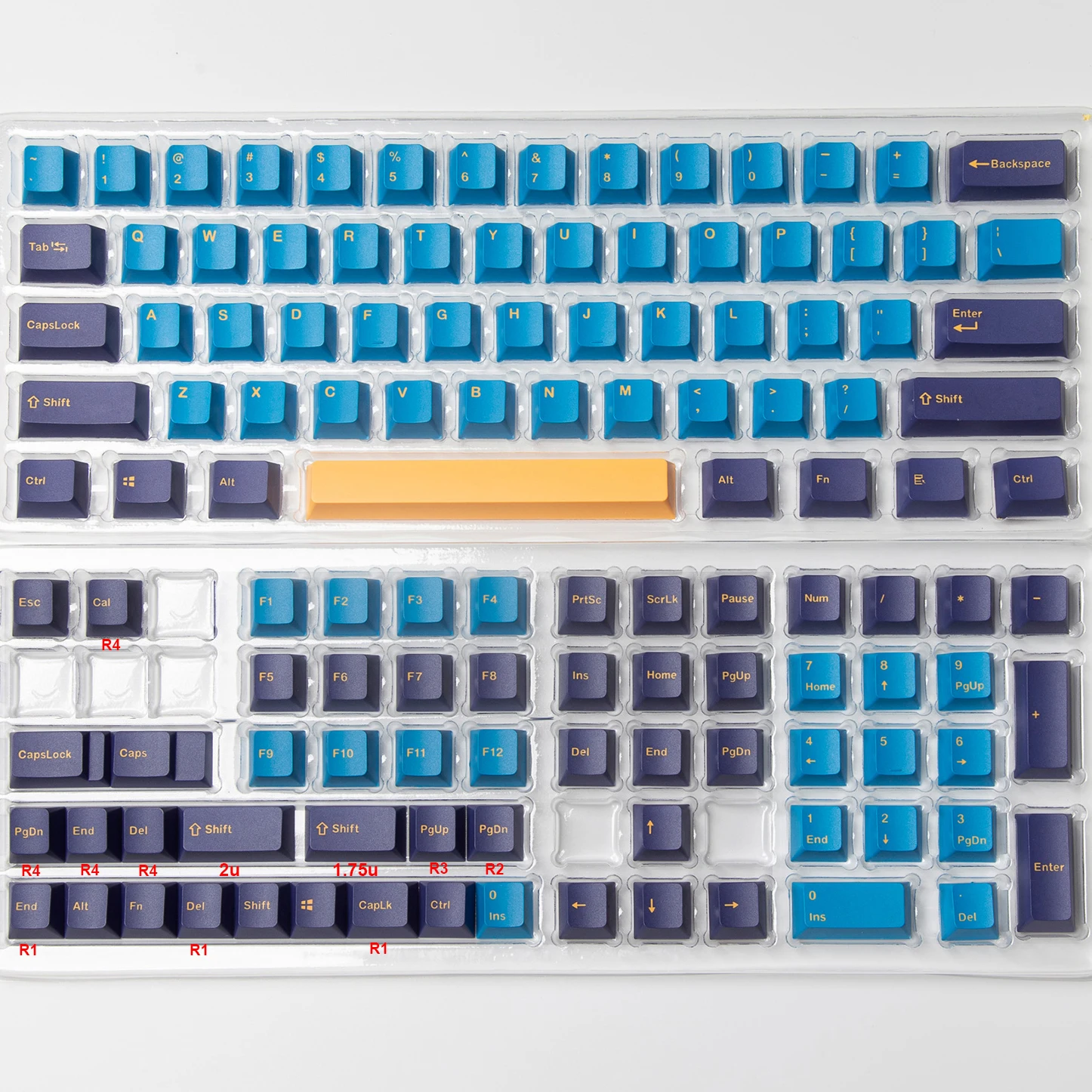 OEM профильные толстые колпачки клавиш PBT Double Shot для переключателей MX подходит 61 63