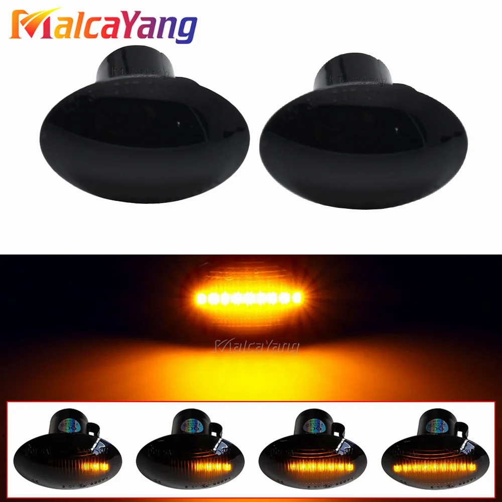 

2 шт. динамический янтарный светодиодный мигающий указатель поворота для FIAT 500 500C 500L боковой габаритный фонарь на крыло для Abarth 500 595 695