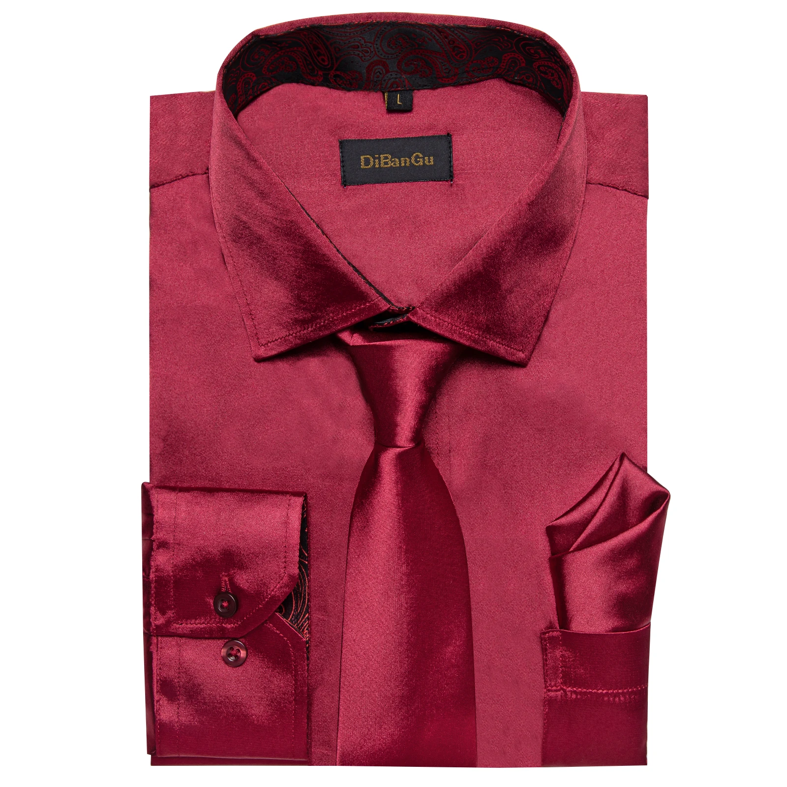 Red Yellow Splicing Contrasting Colors Shirts For Men Long Sleeve Men's Dress Shirt Designer Stretch Satin Men Clothing Blouses