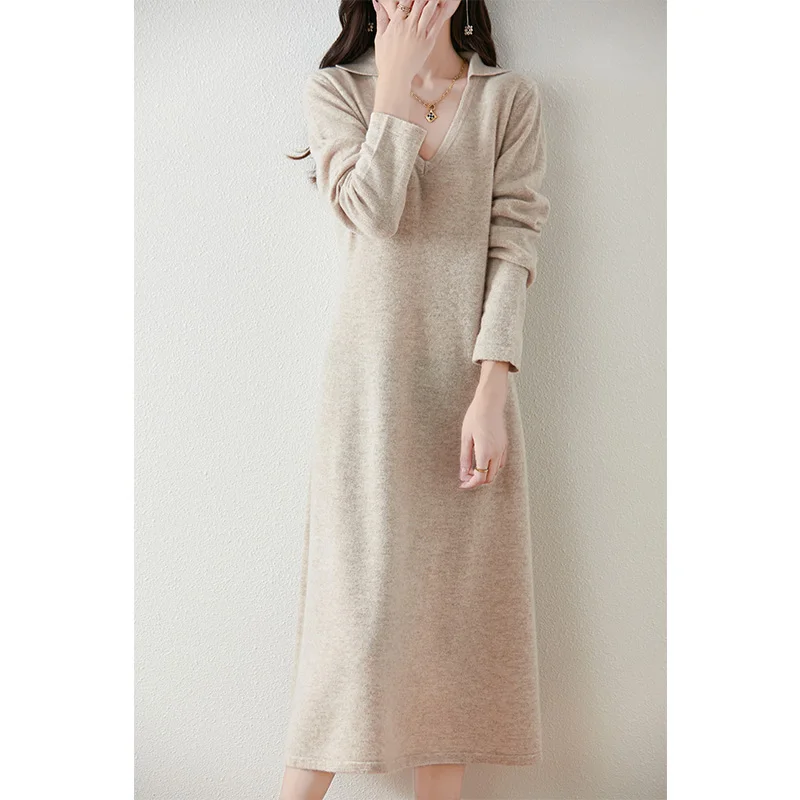 Женское трикотажное платье из 100% мериносовой шерсти