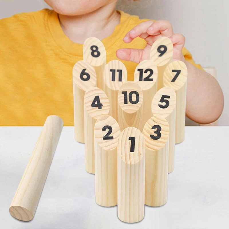Деревянный пронумерованный блок игра для броска боулинг бросание разброс