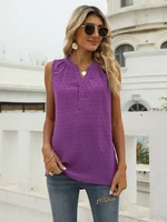 2022 summer sleeveless blouses for women tops fashion jacquard v neck plus size casual blouse lady office chiffon shirts