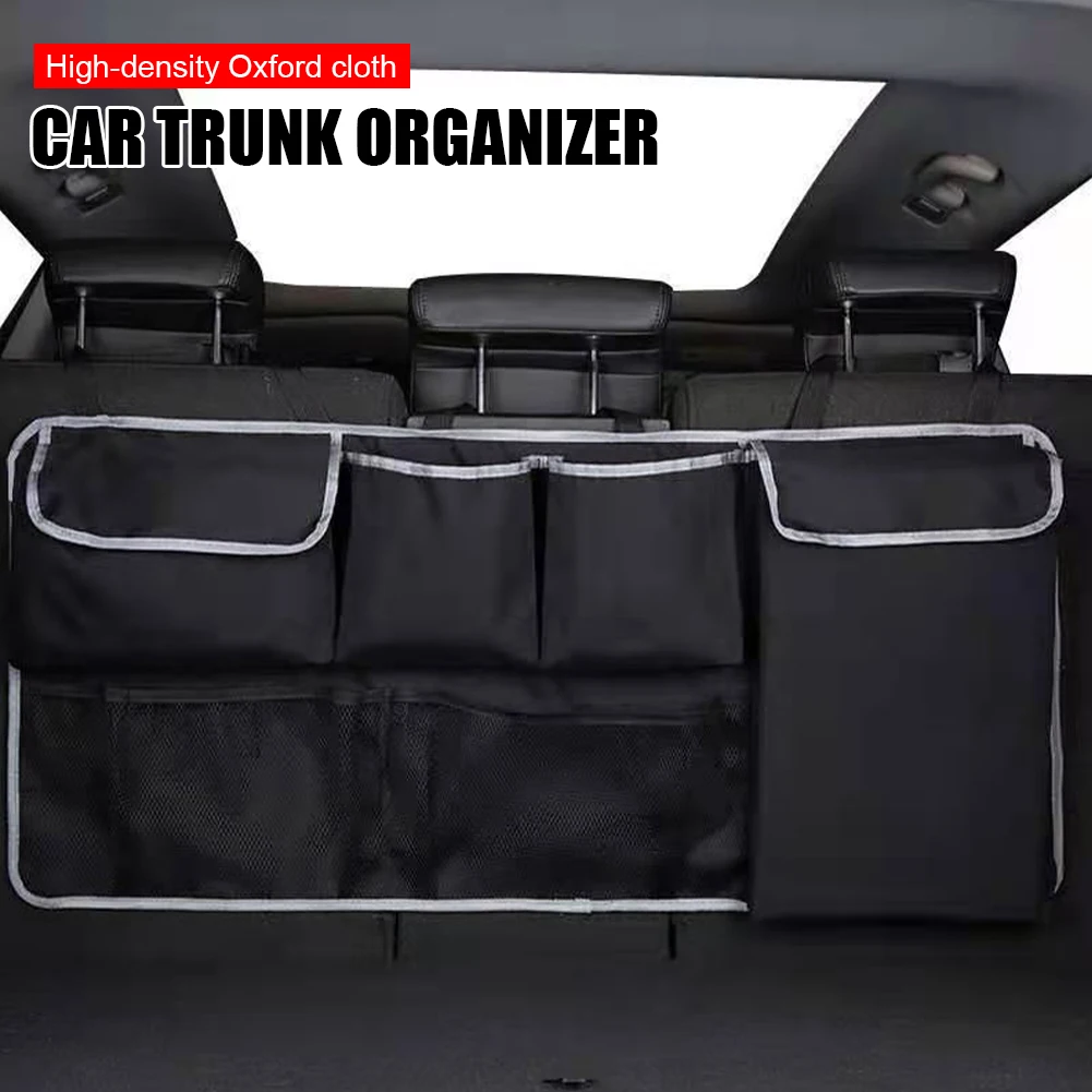 

6 Pocket Car Trunk Organizer Backseat Hanging Storage Bag Large Capacity Waterproof Trunk Storage Bag Foldable for Car Truck SUV